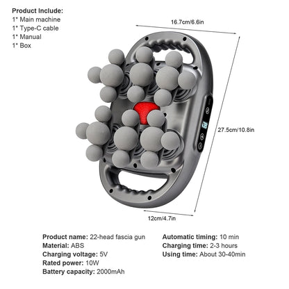 22-Head High-Frequency Fascia Massager